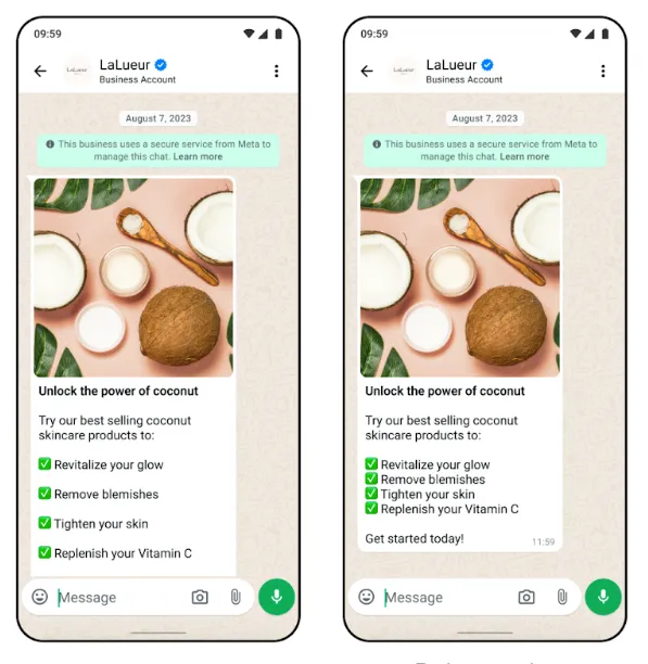 Example of text formatting optimization