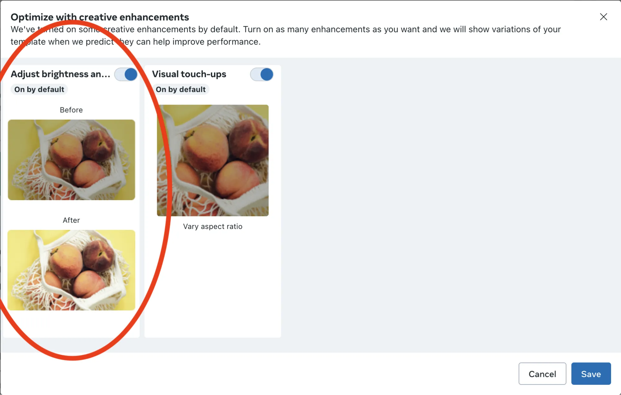 Example of automatic image filtering optimization