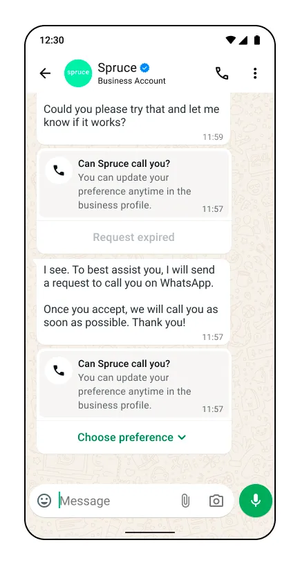 Previous permission request expires immediately — User does not interact / New call permission request is received