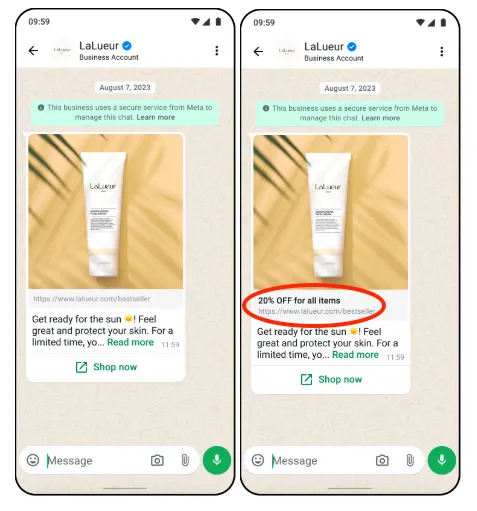 Example of tap-target title extraction