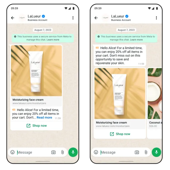 Example of product extensions with catalog items