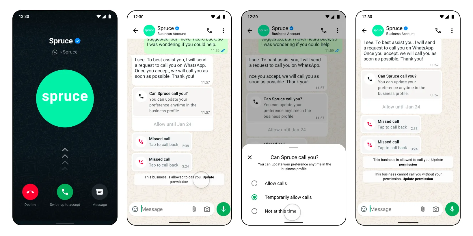 System message displayed after 2 consecutive unanswered calls